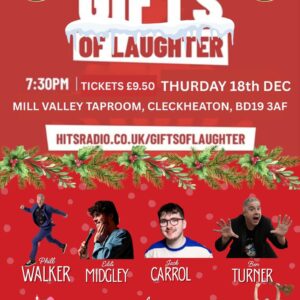 XMAS SPECIAL COMEDY NIGHT GIFTS of LAUGHTER THURSDAY 18th December 8PM